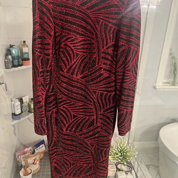 NIGHT WAY DRESS SIZE 6 art deco red black gala wedding cruise wear - Picture 6 of 16